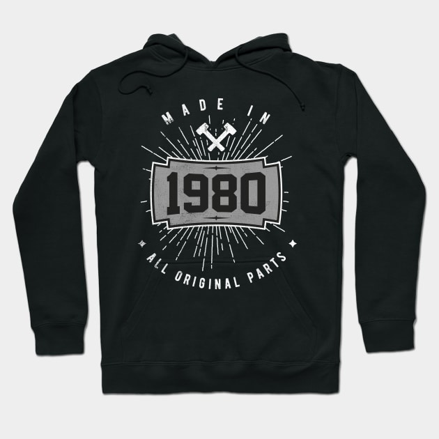 Made in 1980 All Original Parts Hoodie by cowyark rubbark